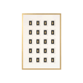 Contemporary black and gold 3D wall art with geometric block detailing, designed to bring depth and texture to modern interiors.