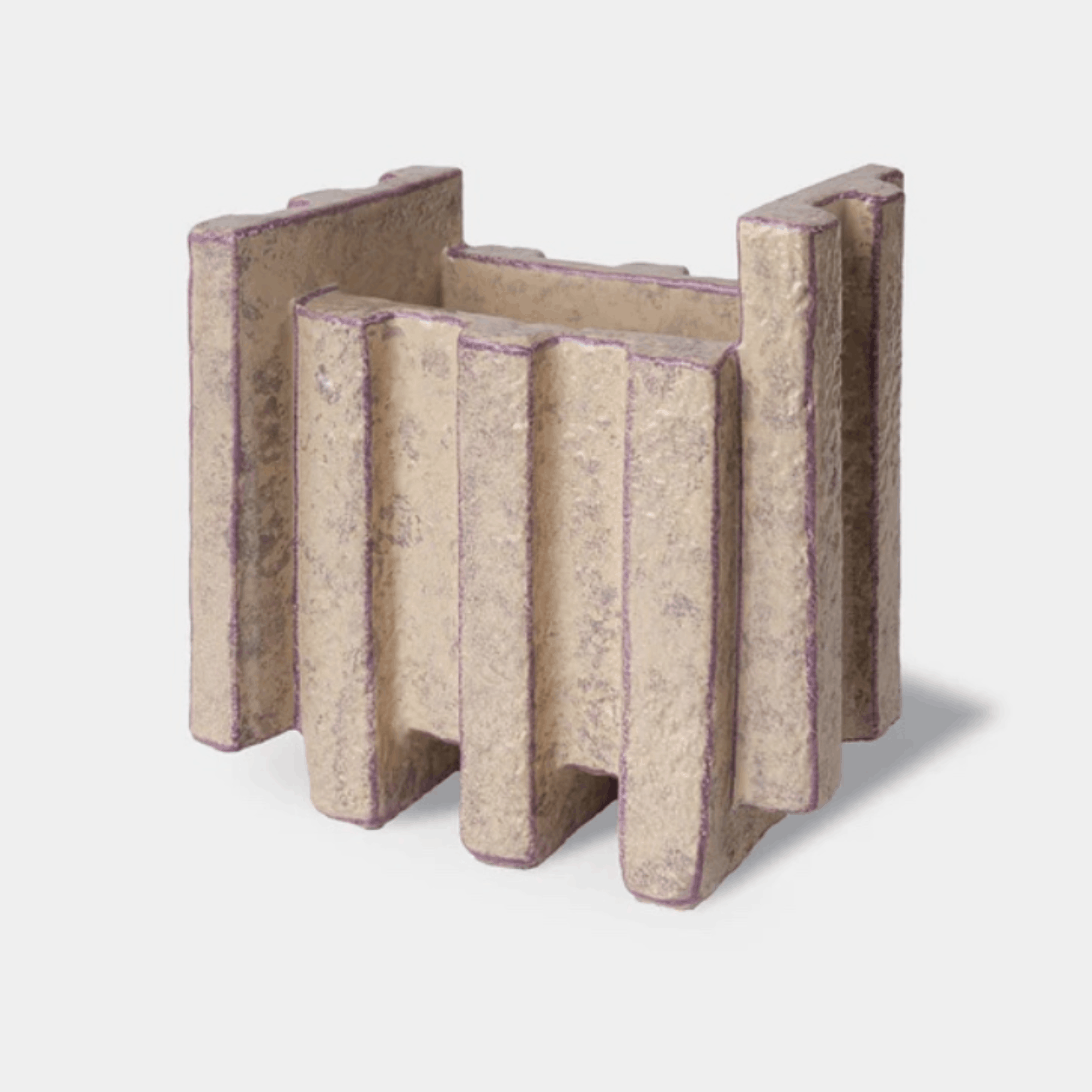 The Bitossi Patricia Urquiola Merlate Medium Cream Vase is a sculptural ceramic vase crafted from white clay and finished in a refined cream glaze. Featuring an architectural textured surface and an asymmetric silhouette, it makes an elegant decorative statement for shelves, dining tables, consoles and contemporary interiors.