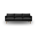 Scandinavian leather sofa with oak frame, Oeko-Tex certified cushions, and handcrafted Danish design by Bruunmunch.