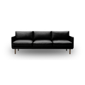 Scandinavian leather sofa with oak frame, Oeko-Tex certified cushions, and handcrafted Danish design by Bruunmunch.