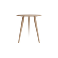 Bruunmunch PLAYround round coffee table in white oiled oak, 45cm diameter and 50cm high.