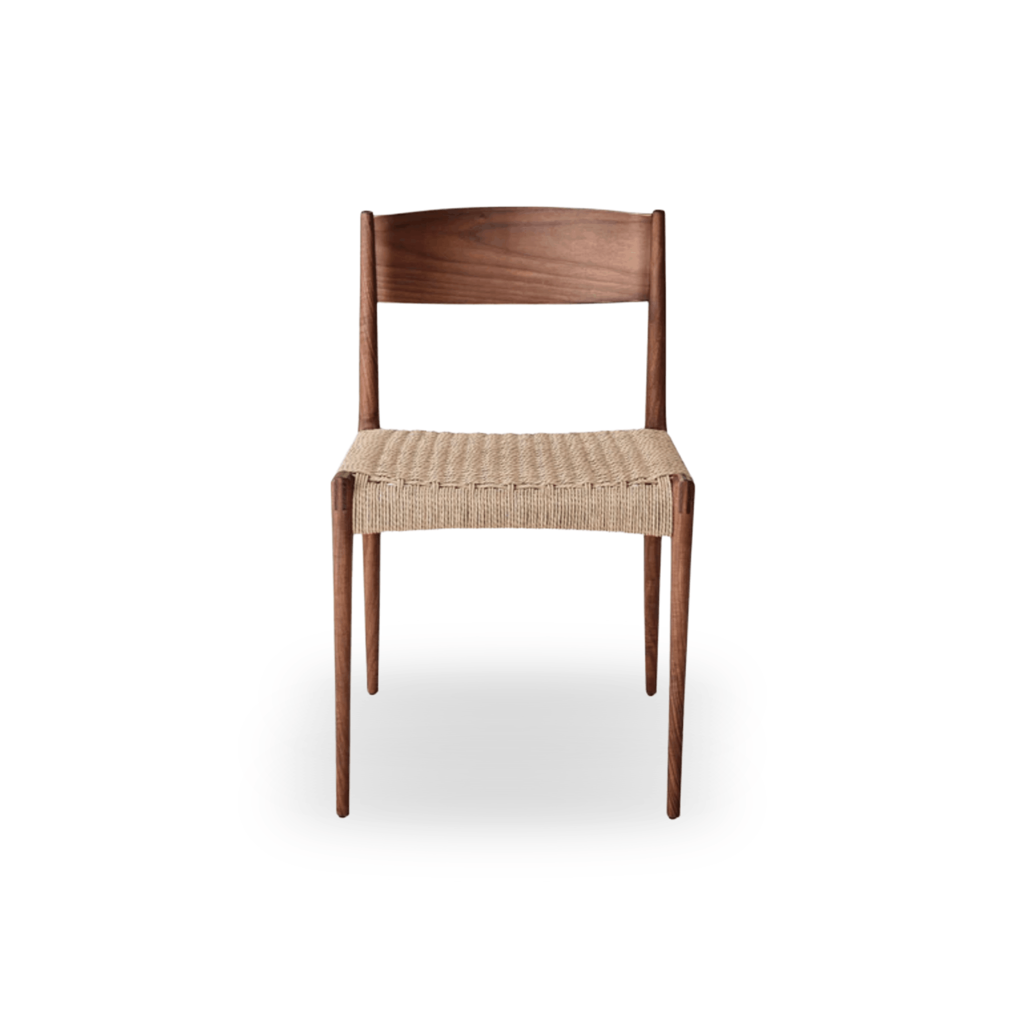 Designed by Poul Cadovius, the DK3 Pia Chair features solid walnut construction, a hand-woven paper cord seat, and refined Scandinavian styling.