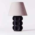 Dusty Deco Arcissimo Table Lamp with handmade ceramic arched base and textile shade.