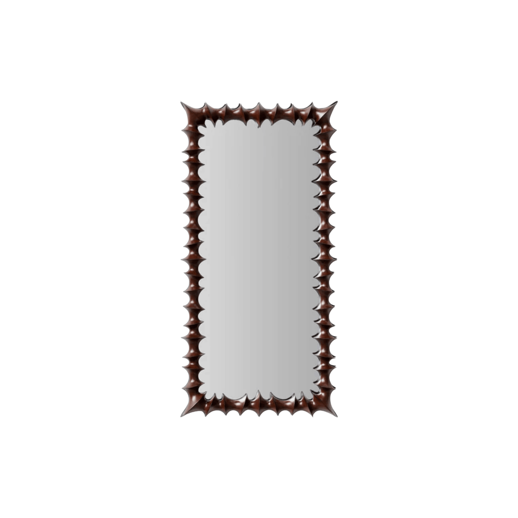 Designed by Edin & Lina Kjellvertz, the Dusty Deco Brutalist Mirror combines artisanal craftsmanship with striking architectural form.