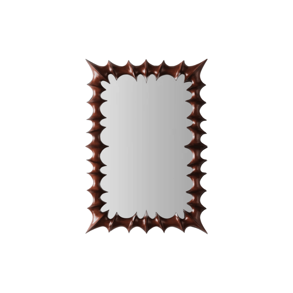 Designed by Edin & Lina Kjellvertz, the Dusty Deco Brutalist Mirror combines artisanal craftsmanship with striking architectural form.