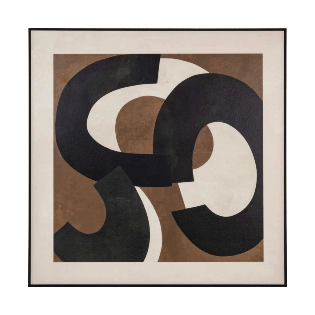 Contemporary brown wall art with laminated paper finish and abstract organic detailing for a refined modern look.