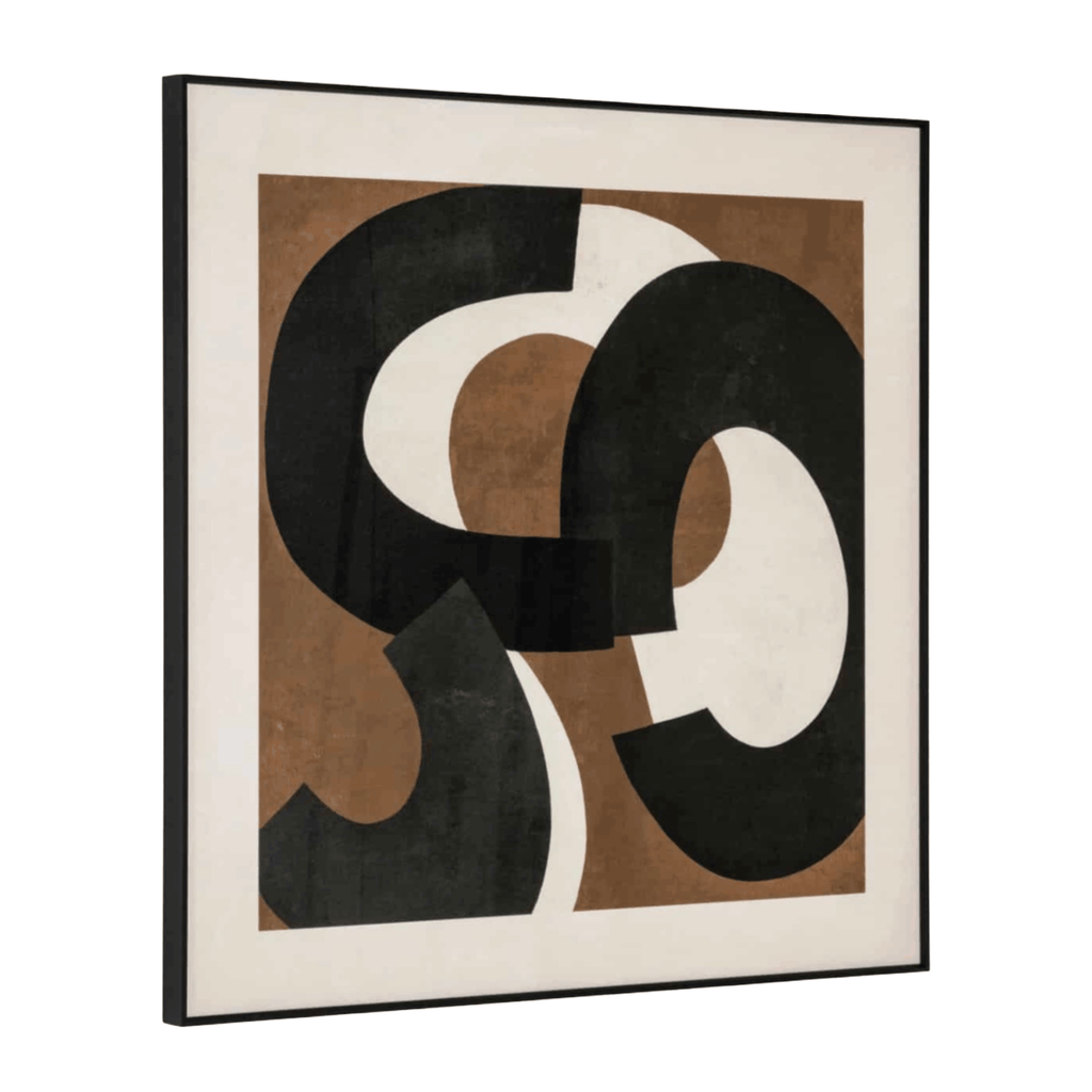 Contemporary brown wall art with laminated paper finish and abstract organic detailing for a refined modern look.