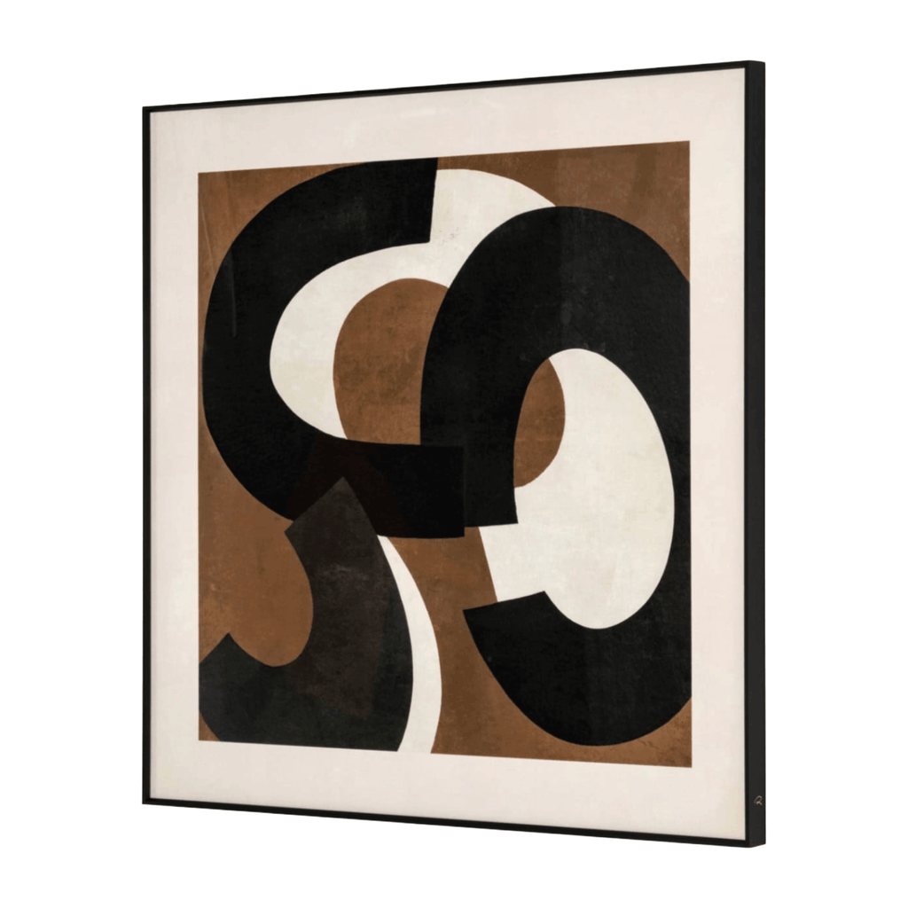 Contemporary brown wall art with laminated paper finish and abstract organic detailing for a refined modern look.