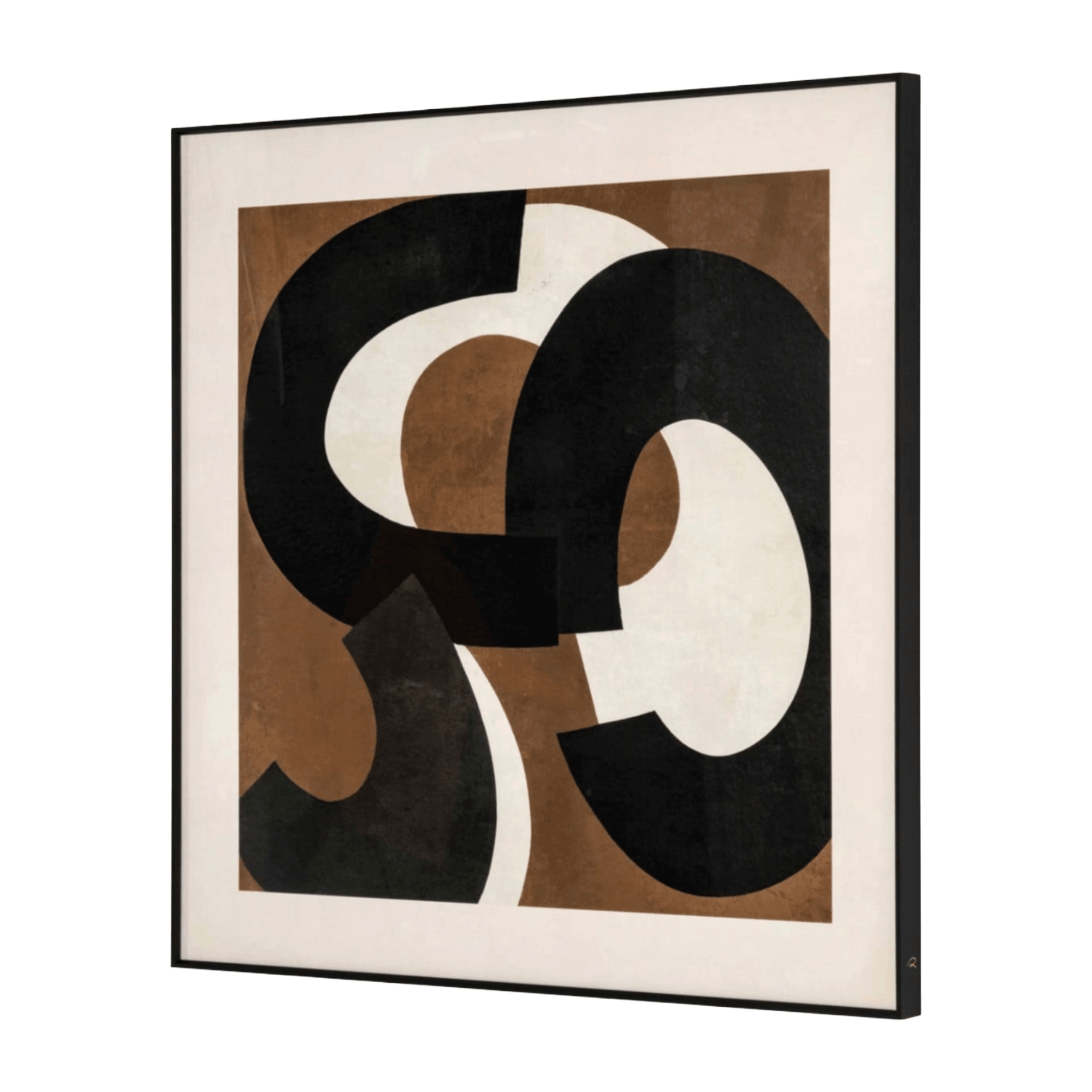 Contemporary brown wall art with laminated paper finish and abstract organic detailing for a refined modern look.