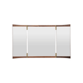 The GUBI Vanity Wall Mirror – Triple Mirror by GamFratesi combines walnut veneer, solid brass hinges and adjustable mirror panels in a beautifully sculptural Scandinavian design.