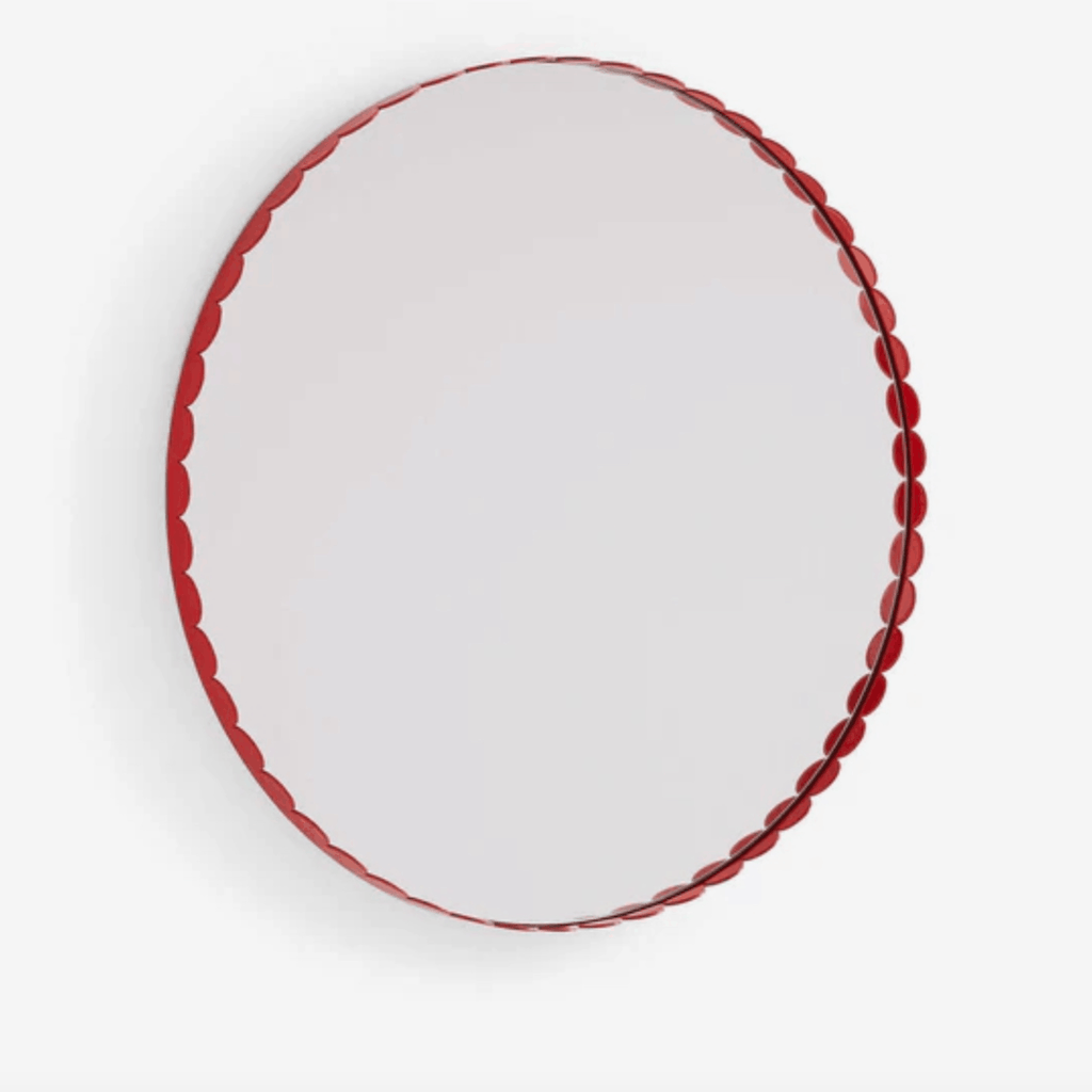 Designed by Muller Van Severen, the HAY Arcs Round Mirror features a sleek stainless steel frame that brings contemporary elegance and timeless style to any room.