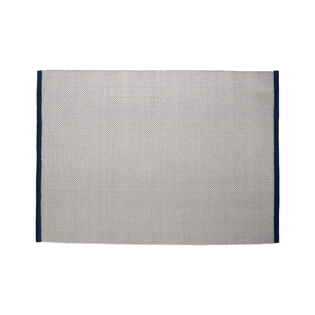 Contemporary wool rug by HAY with a refined diagonal weave, two-tone effect, and OEKO-TEX® STANDARD 100 certification.