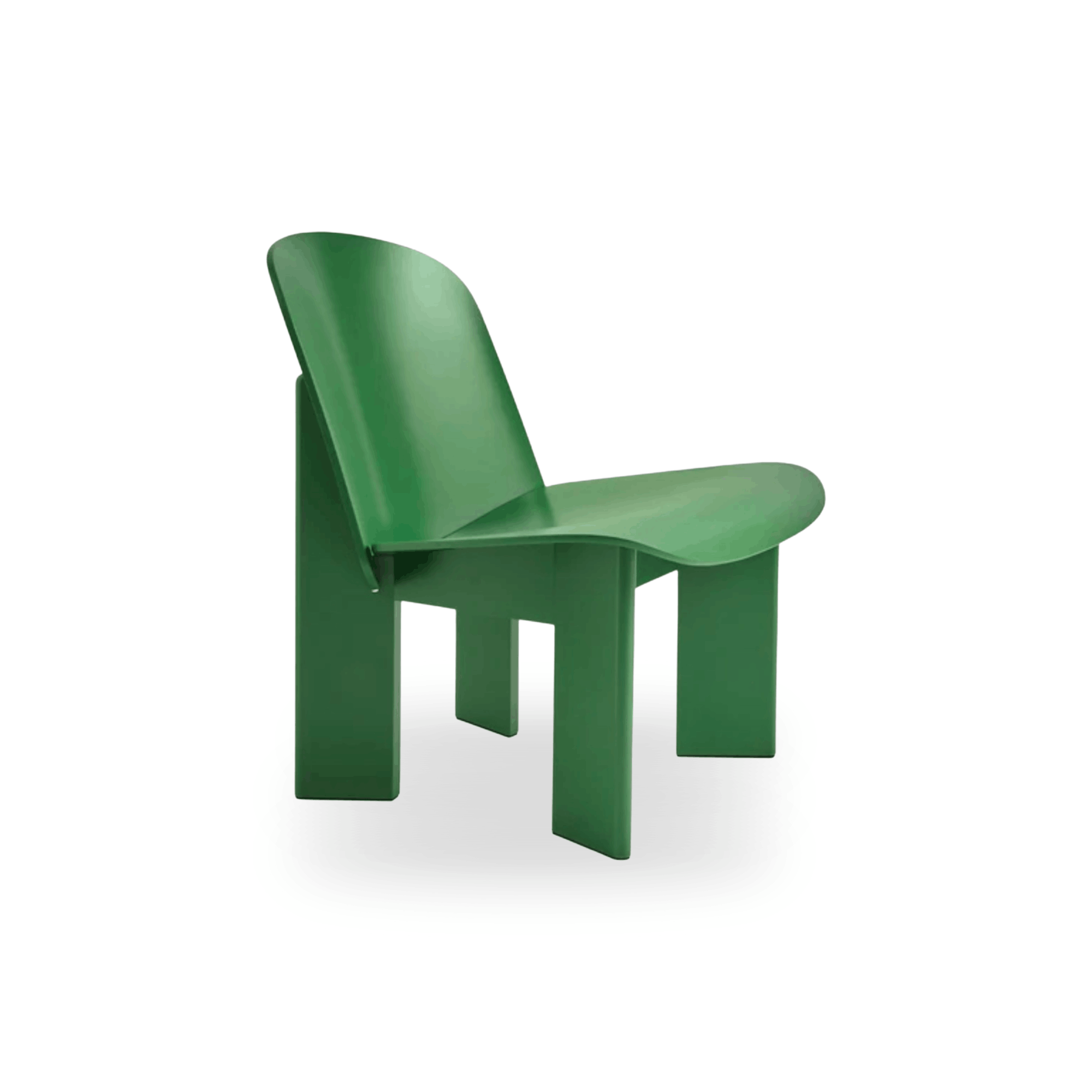 Designed by Andreas Bergsaker, the HAY Chisel Lounge Chair features moulded beech veneer construction and a distinctive geometric silhouette.