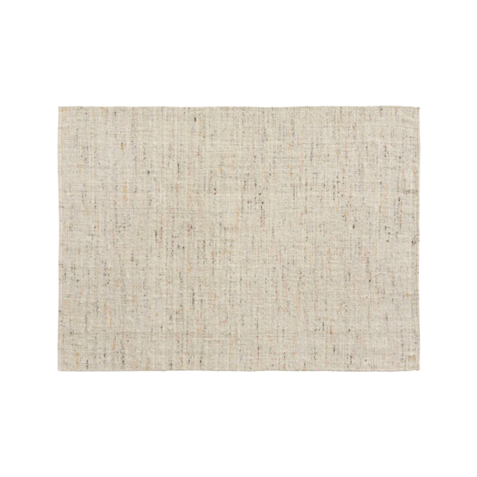 Contemporary HAY rug crafted from New Zealand wool and viscose, featuring a refined neutral weave with delicate multicoloured accents.
