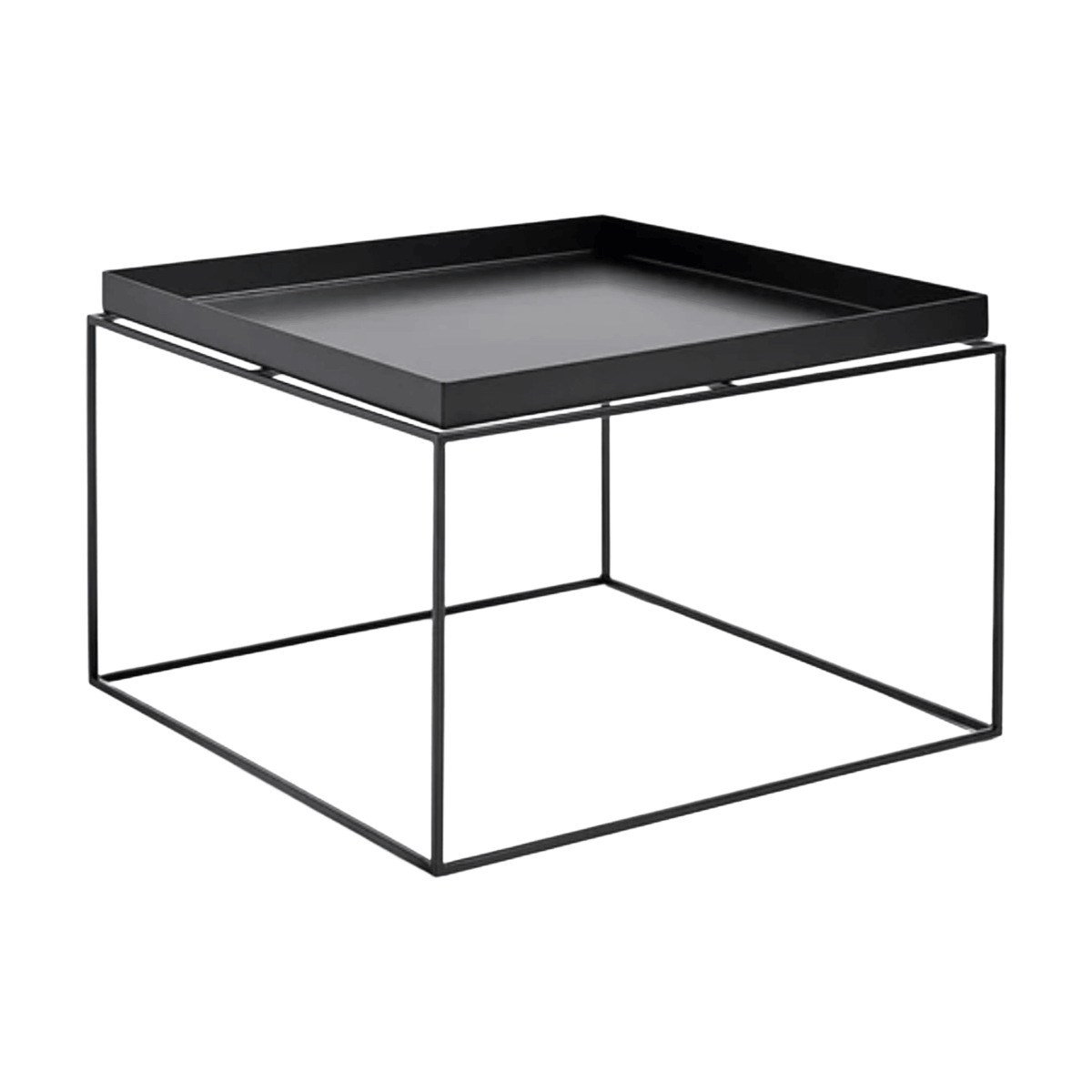 HAY Tray Coffee Table with removable square tray top and slim metal frame.