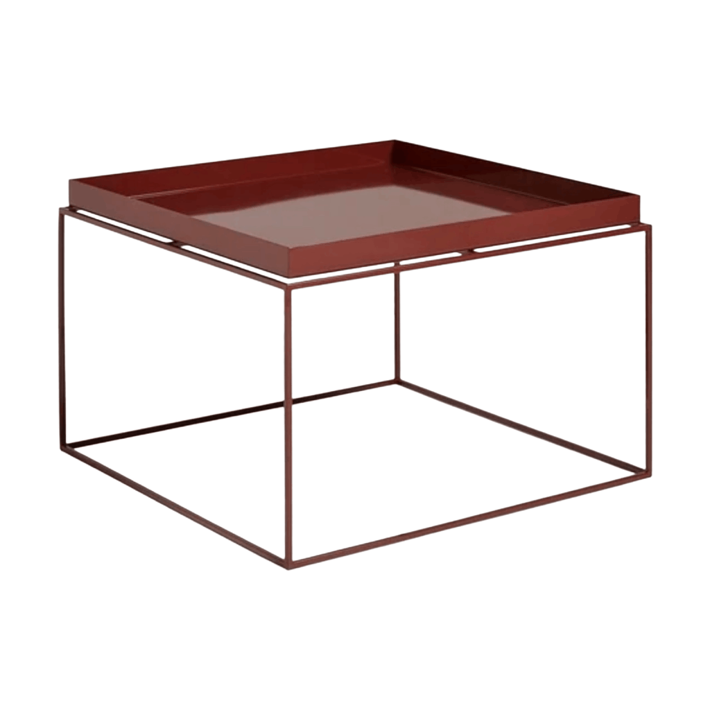 HAY Tray Coffee Table with removable square tray top and slim metal frame.