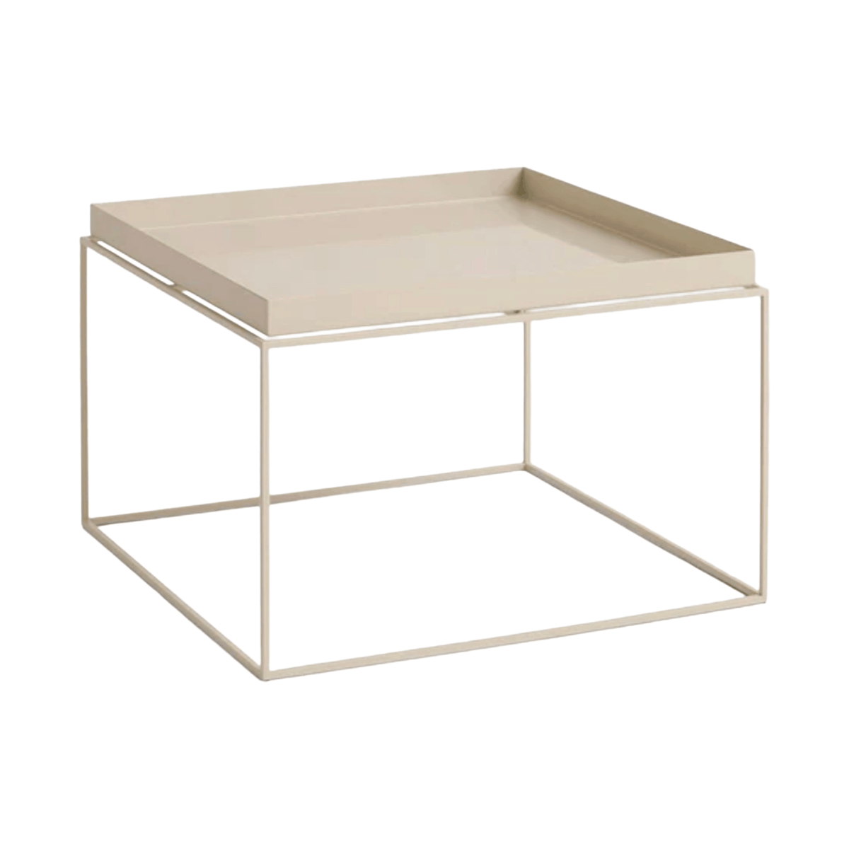 HAY Tray Coffee Table with removable square tray top and slim metal frame.