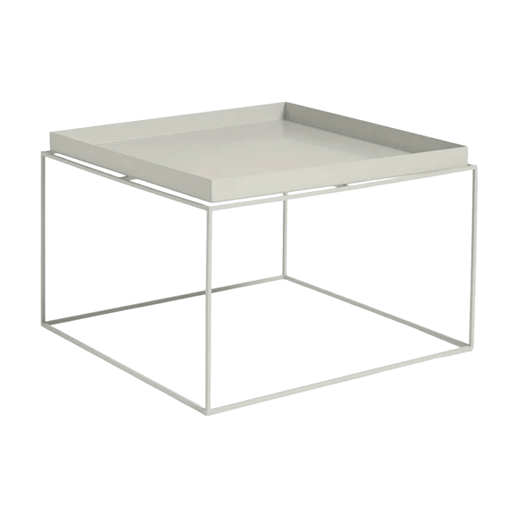 HAY Tray Coffee Table with removable square tray top and slim metal frame.