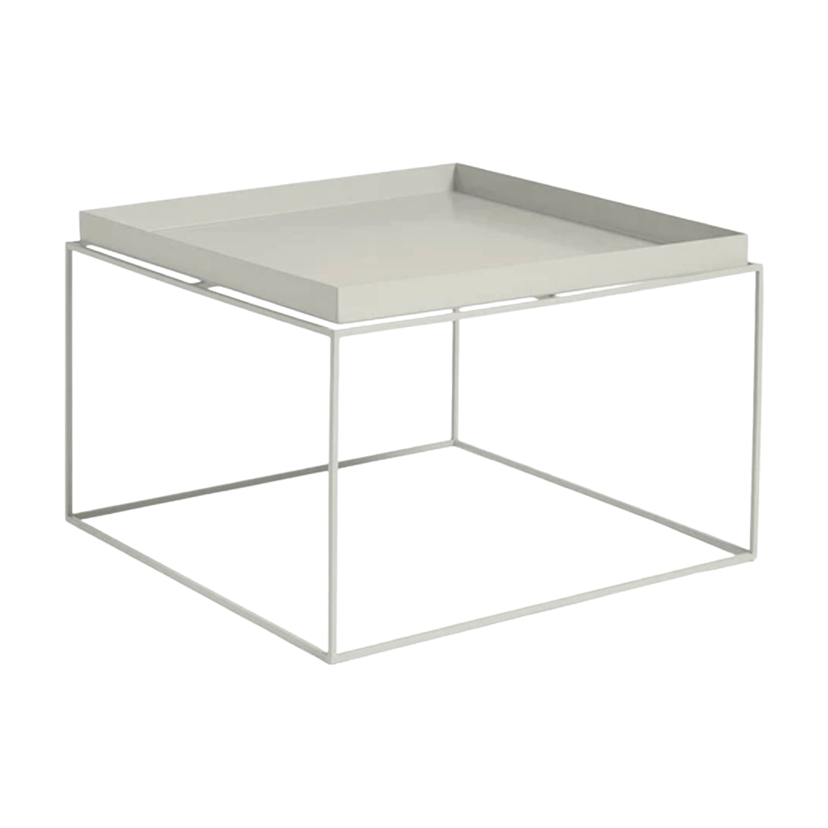 HAY Tray Coffee Table with removable square tray top and slim metal frame.