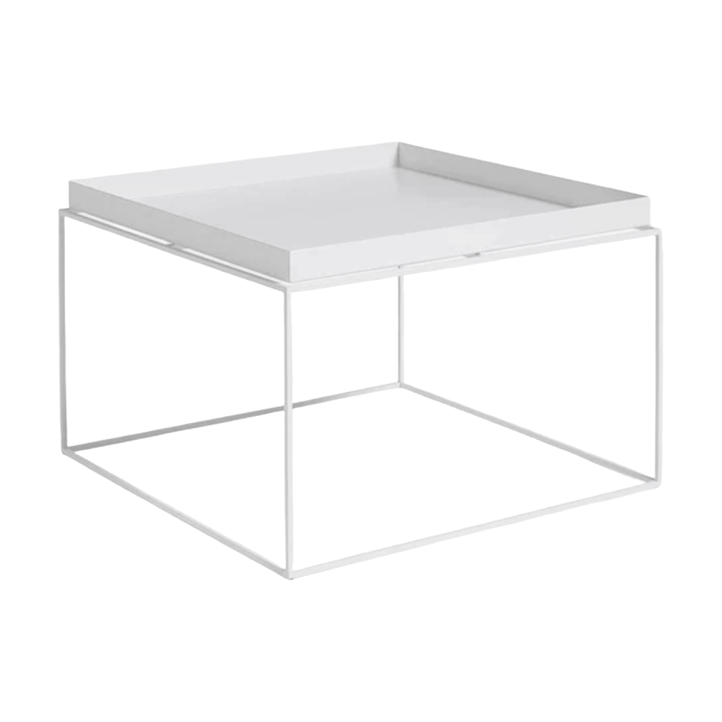 HAY Tray Coffee Table with removable square tray top and slim metal frame.