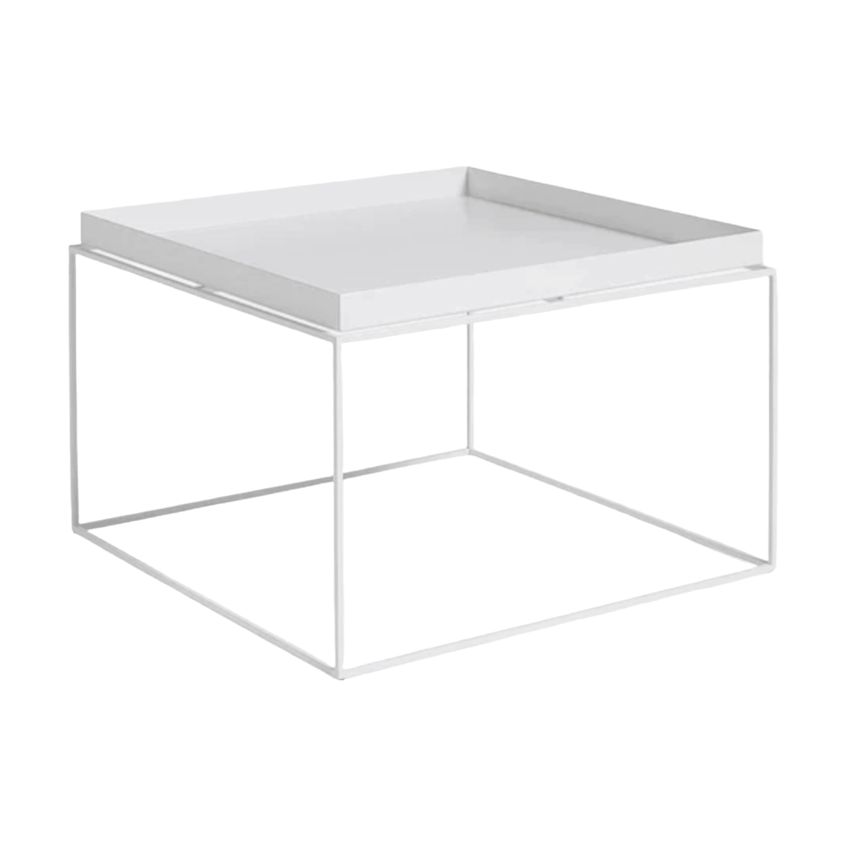 HAY Tray Coffee Table with removable square tray top and slim metal frame.