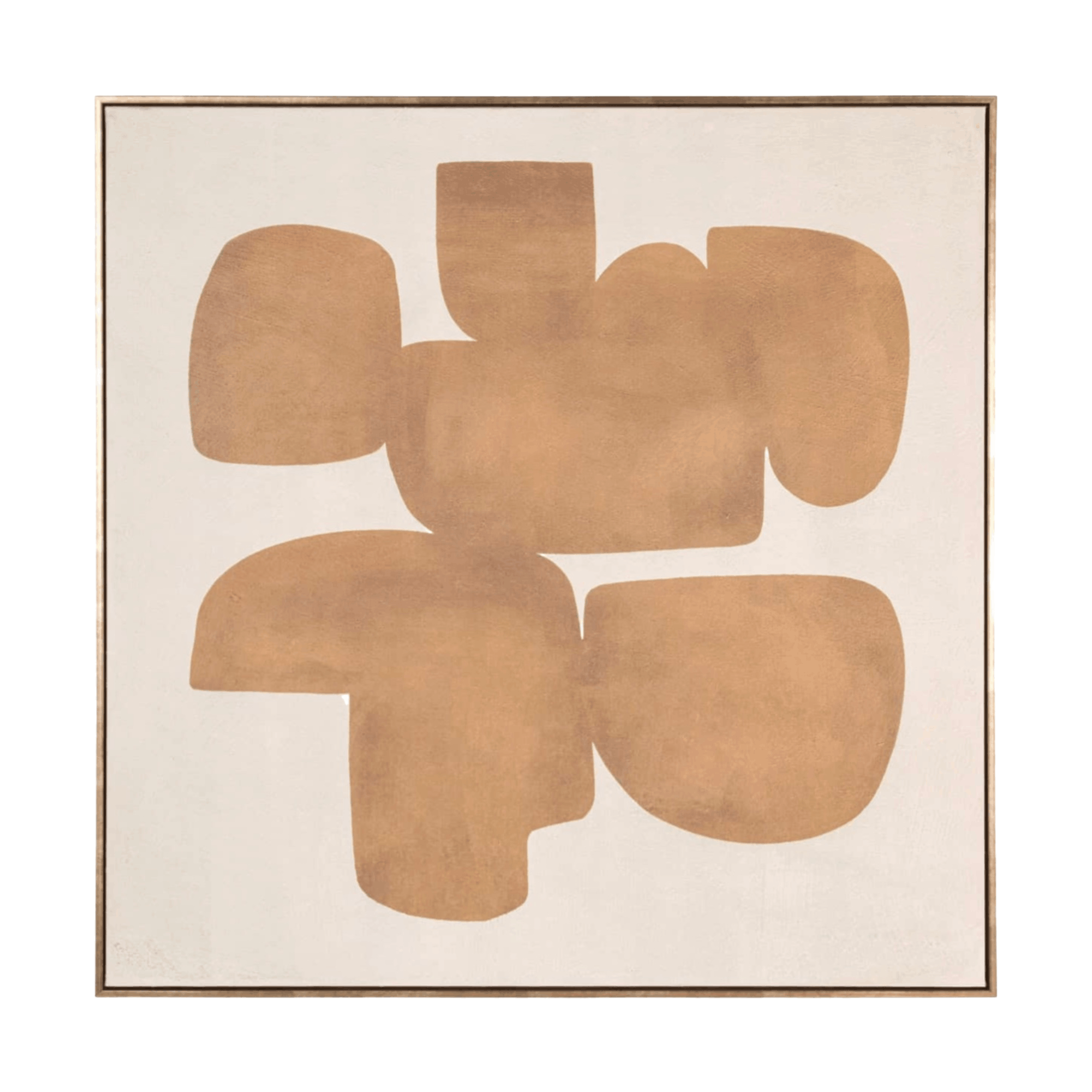 Contemporary gold wall art with abstract mirrored design and textured canvas finish, ideal for modern interiors.