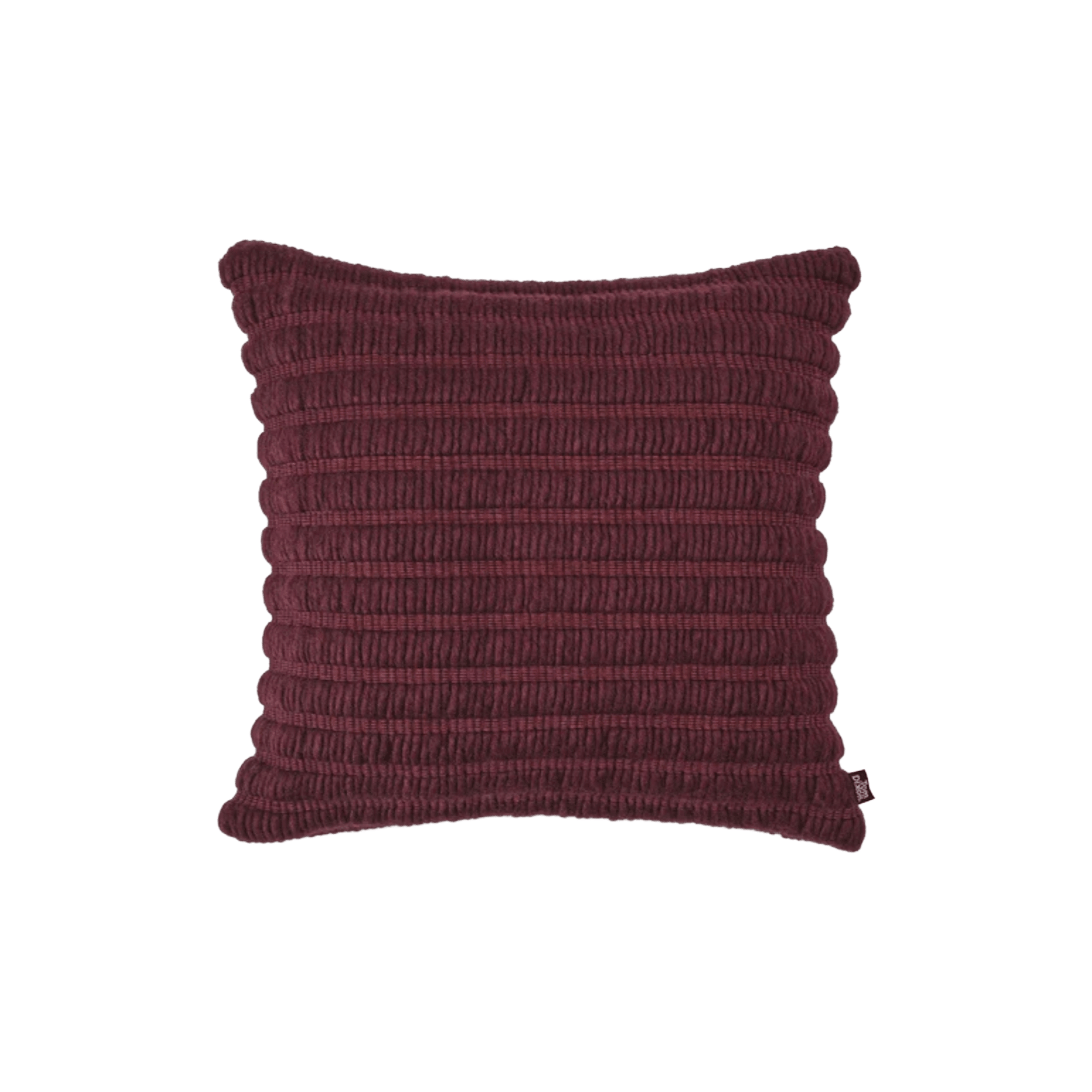 Luxury decorative cushion by Tom Dixon, handcrafted from New Zealand wool and cotton with a textured ridged design.