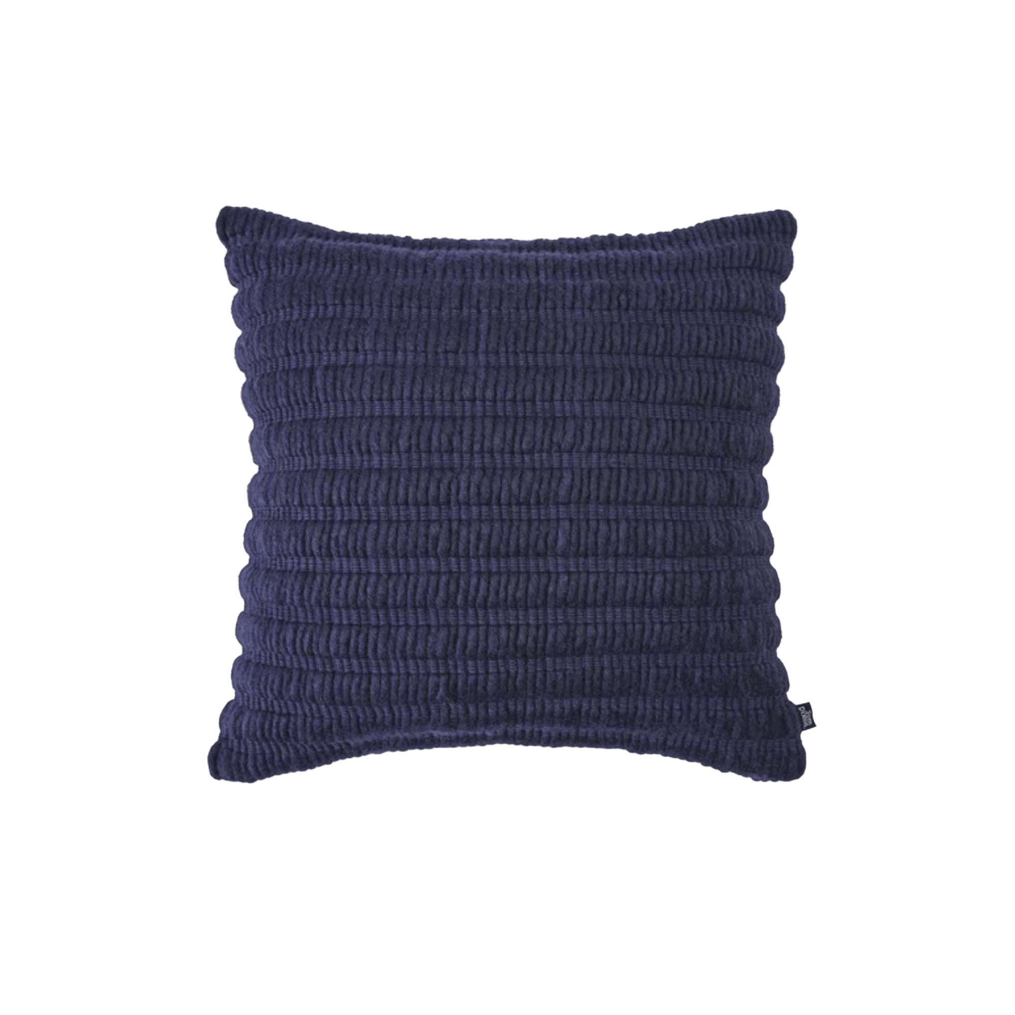 Luxury decorative cushion by Tom Dixon, handcrafted from New Zealand wool and cotton with a textured ridged design.