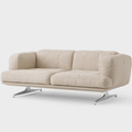 The &Tradition AV22 Inland 2 Seater Sofa in Clay 0011 combines timeless Scandinavian design, premium fabric upholstery and polished aluminium legs for elegant everyday comfort.