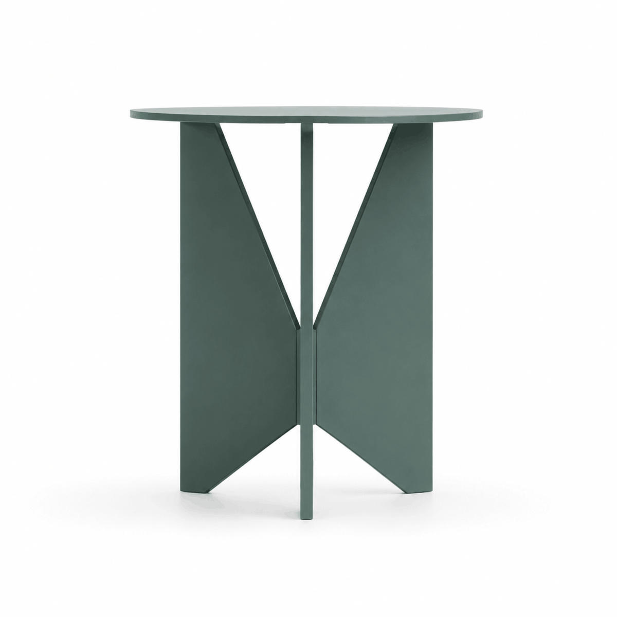 Treku Hiru Coffee Table by Estudi Manel Molina, featuring a compact round top and distinctive three-legged base.