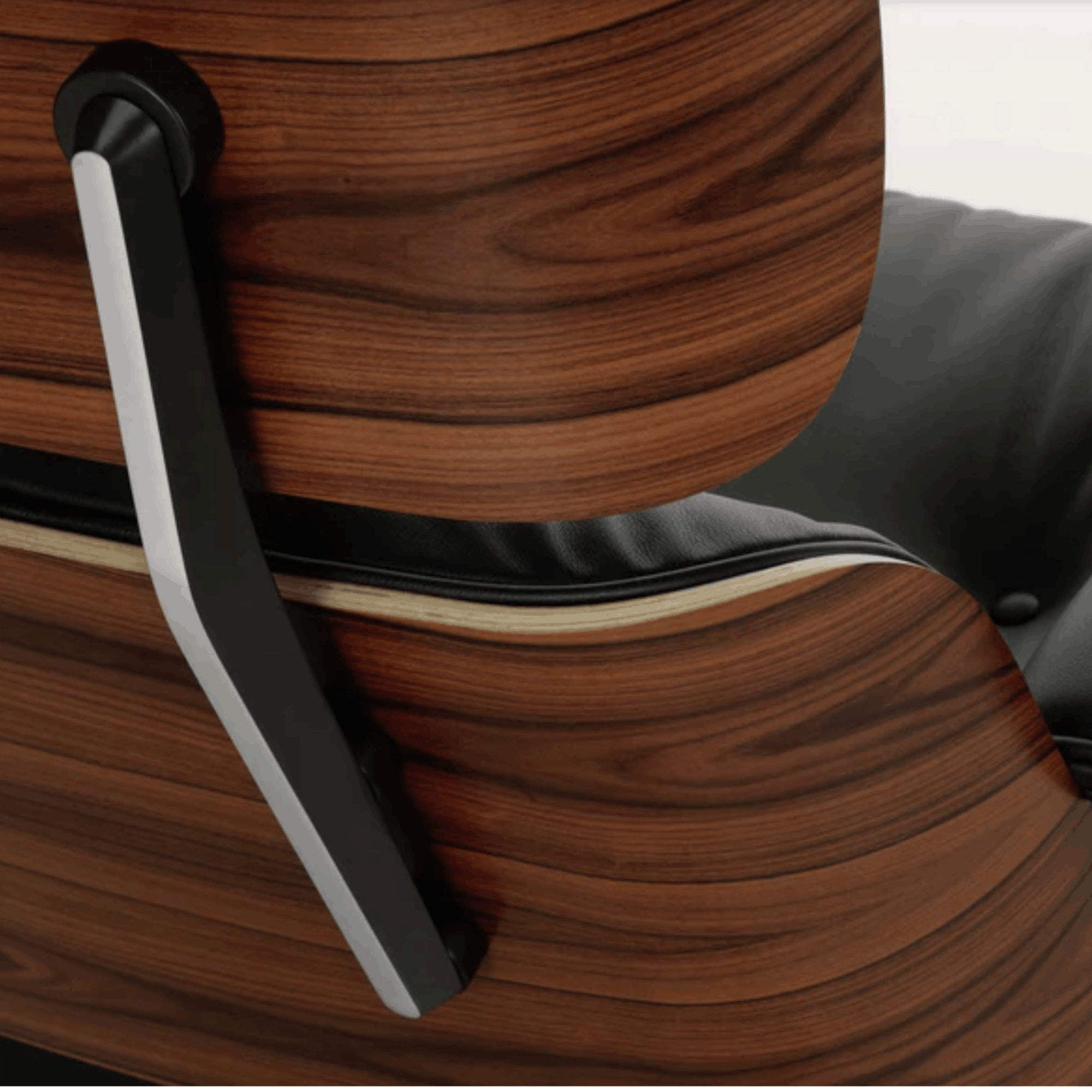 Wooden suitcase with a black handle on a white background