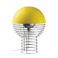 Wire Table Light by Verner Panton featuring a sculptural chrome wire frame and iconic hemispherical design, perfect for modern and mid-century interiors.